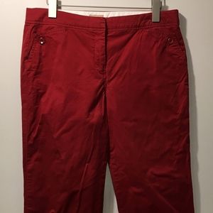 Elevenses for Anthropologie Womens Capri Pants Red